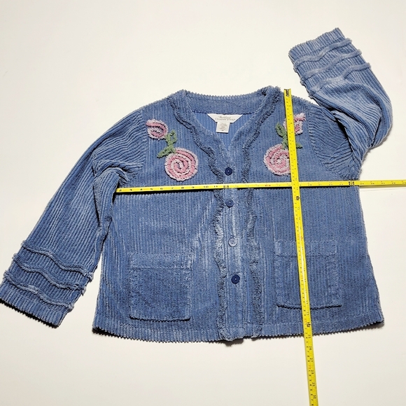 The Vermont Country Store Chenille Blossom Button-Front Bed Jacket Women's (1X) - Picture 12 of 13